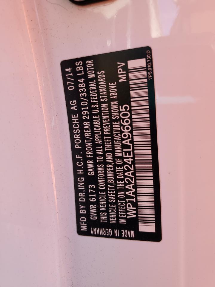 2014 Porsche Cayenne VIN: WP1AA2A24ELA96605 Lot: 92165615