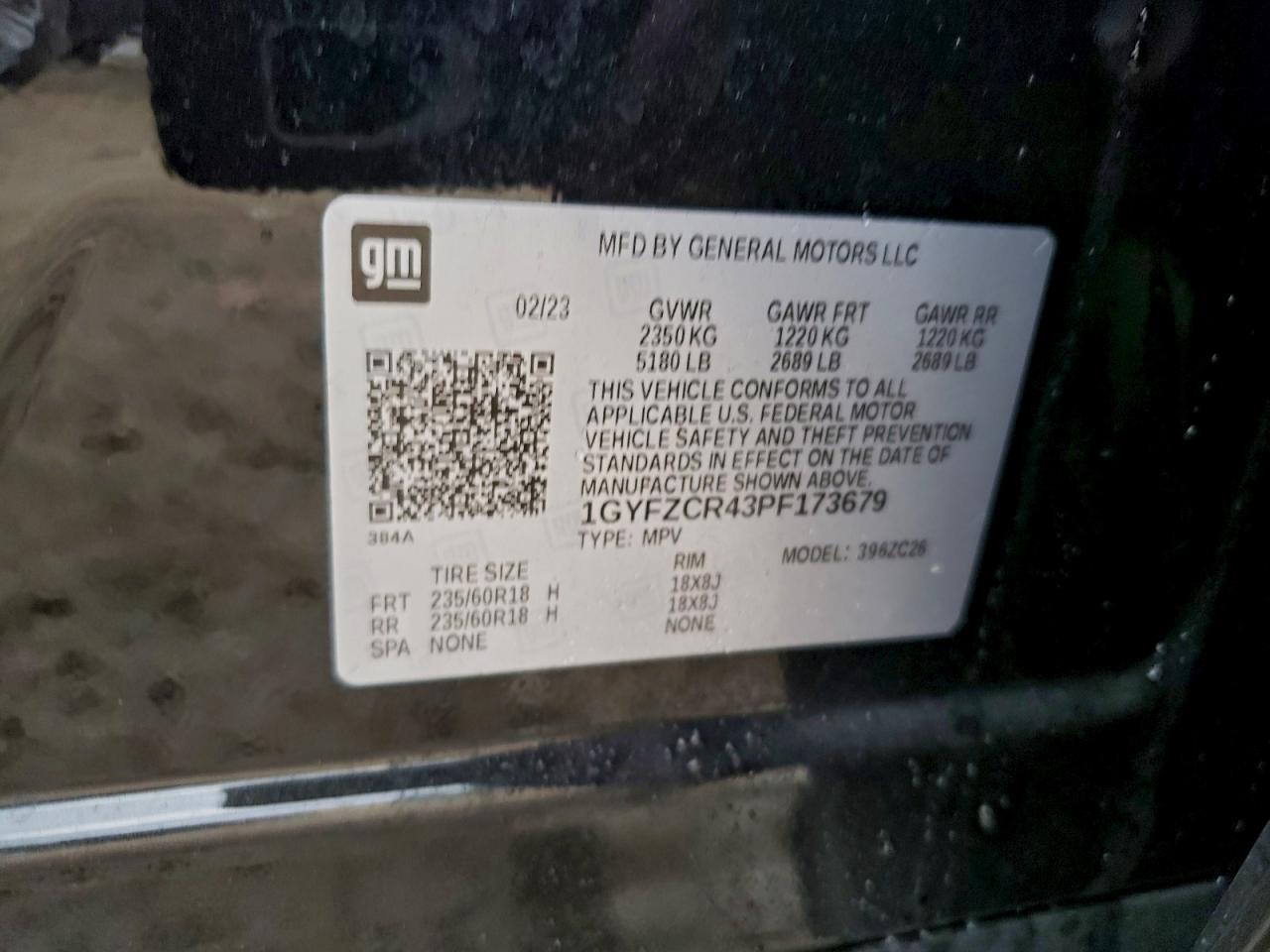 2023 Cadillac Xt4 Premium Luxury VIN: 1GYFZCR43PF173679 Lot: 91231755