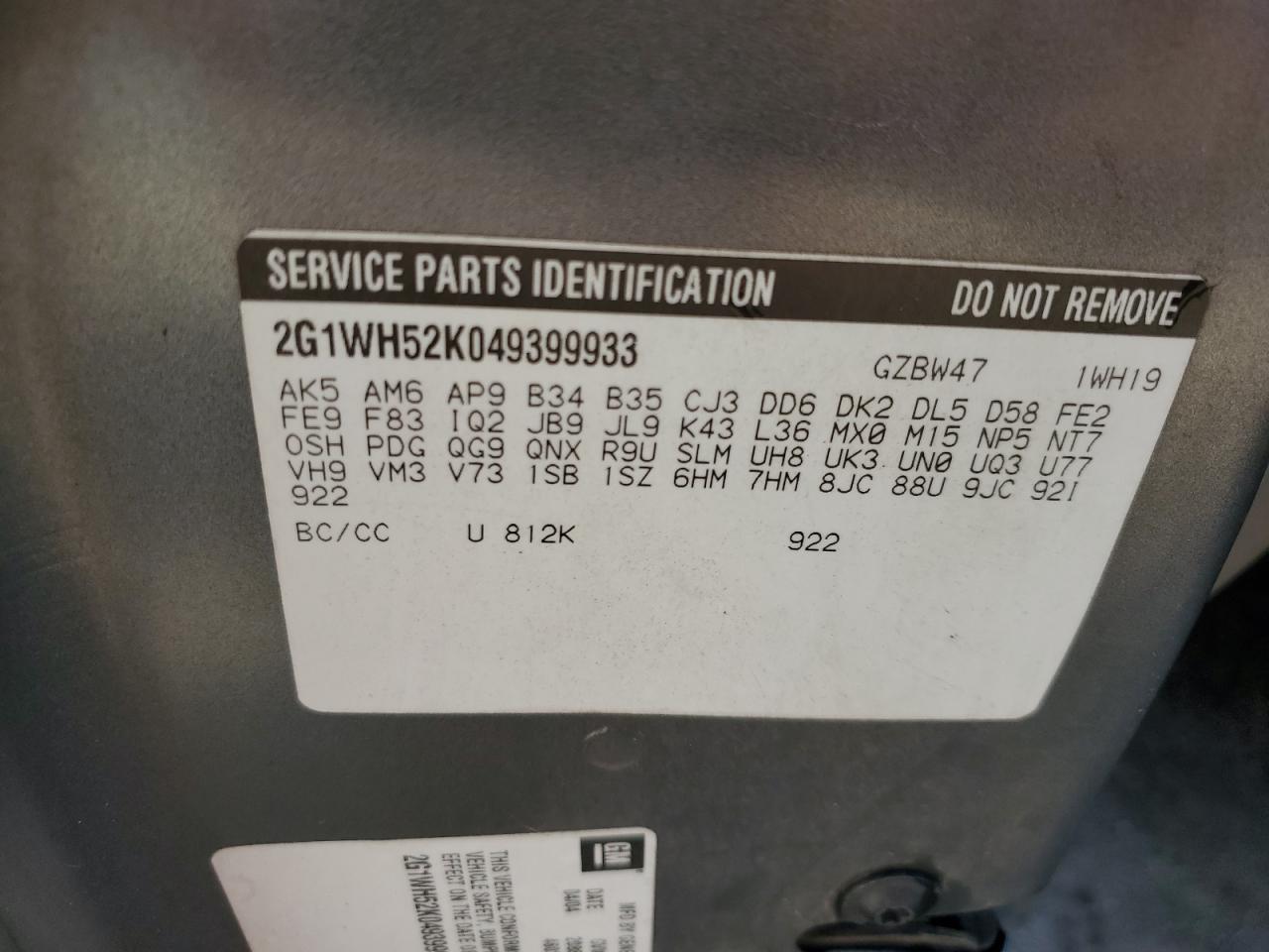 2004 Chevrolet Impala Ls VIN: 2G1WH52K049399933 Lot: 90681445