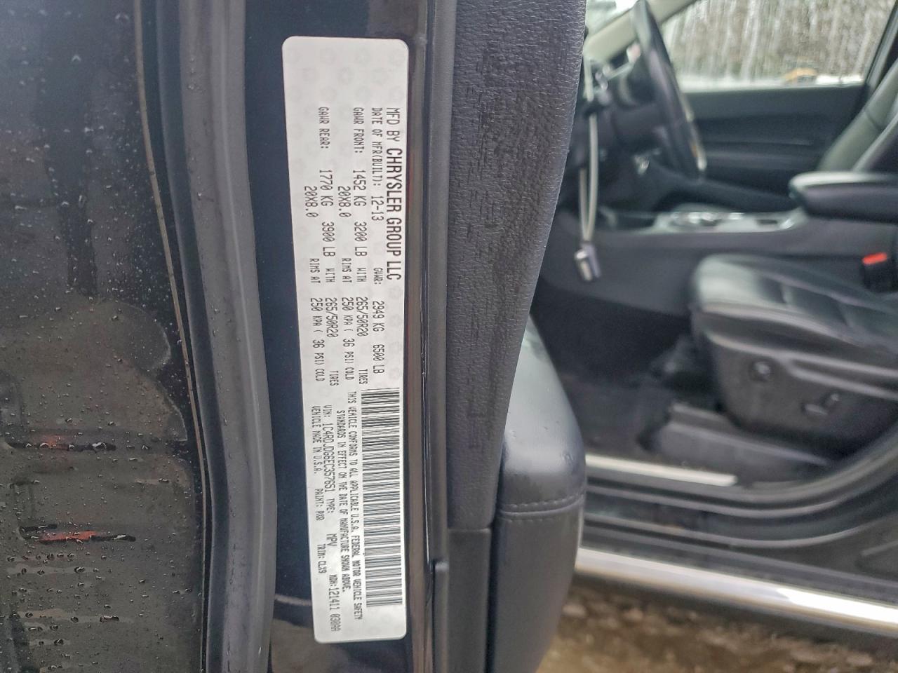 2014 Dodge Durango Limited VIN: 1C4RDJDG6EC357651 Lot: 94565385