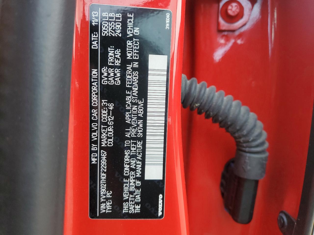 2015 Volvo S60 Platinum VIN: YV1902TH0F2299467 Lot: 91003535