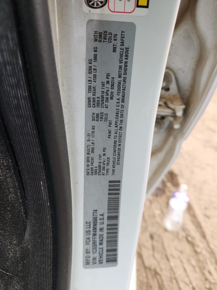 2021 Ram 1500 Big Horn/Lone Star VIN: 1C6SRFFM4MN666774 Lot: 92530145