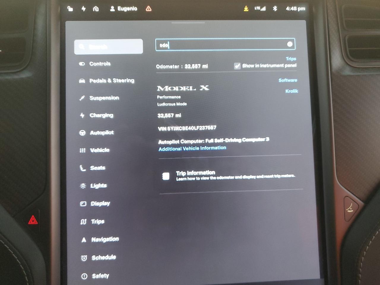 2020 Tesla Model X VIN: 5YJXCBE40LF237557 Lot: 92880465