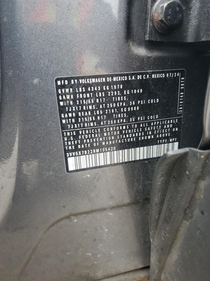 2024 Volkswagen Taos S VIN: 3VV5X7B22RM105420 Lot: 93753515