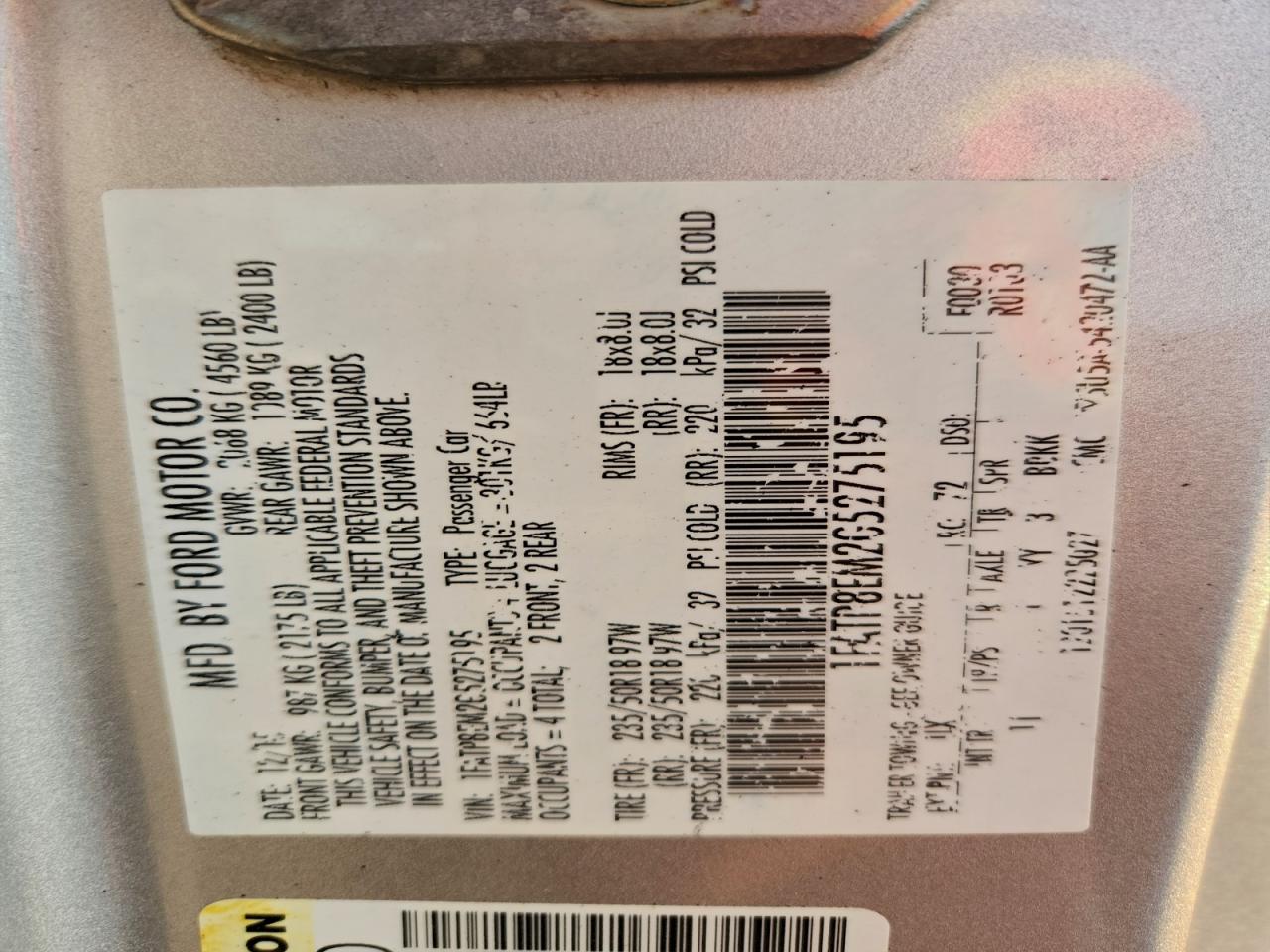 2016 Ford Mustang VIN: 1FATP8EM2G5275195 Lot: 93915025