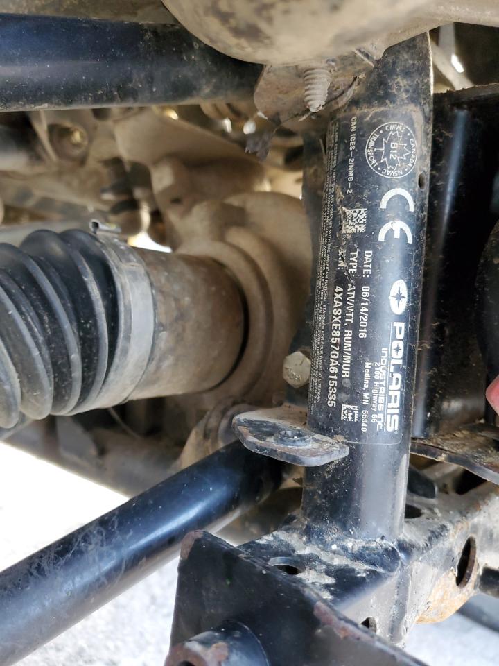 2016 Polaris Sportsman 850 Sp VIN: 4XASXE857GA615335 Lot: 90832555