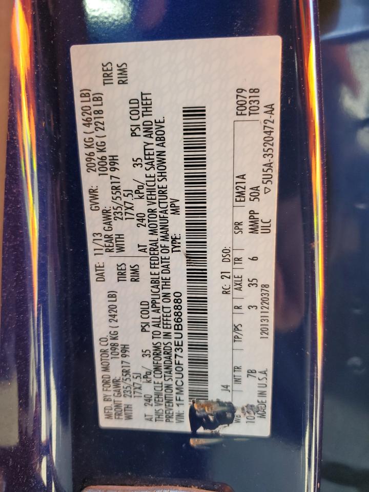 2014 Ford Escape S VIN: 1FMCU0F73EUB68880 Lot: 92451925