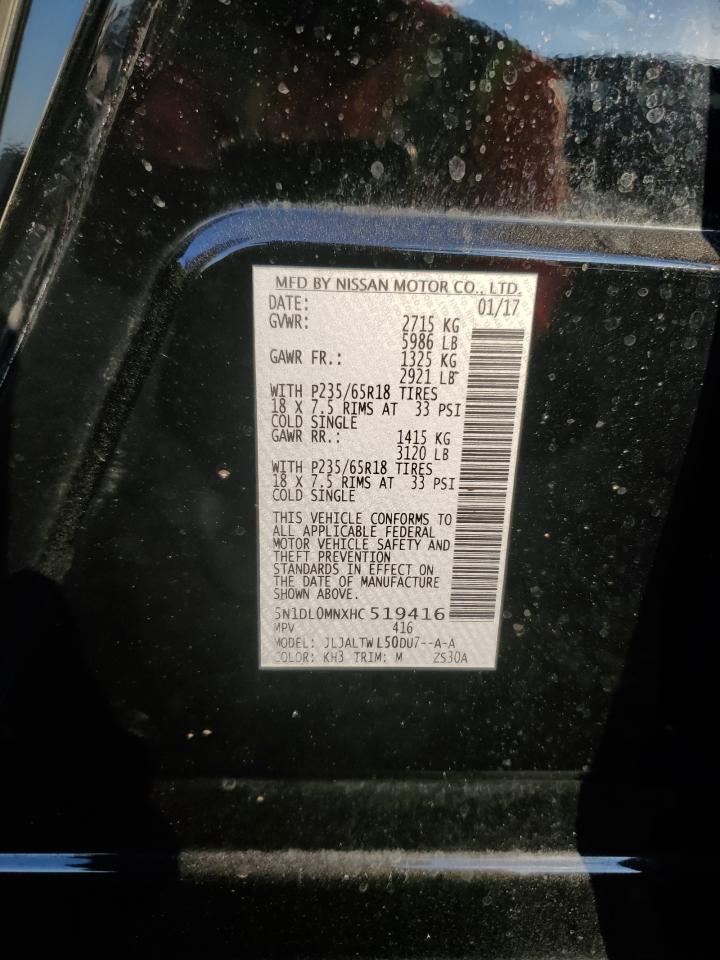 2017 Infiniti Qx60 VIN: 5N1DL0MNXHC519416 Lot: 92922805