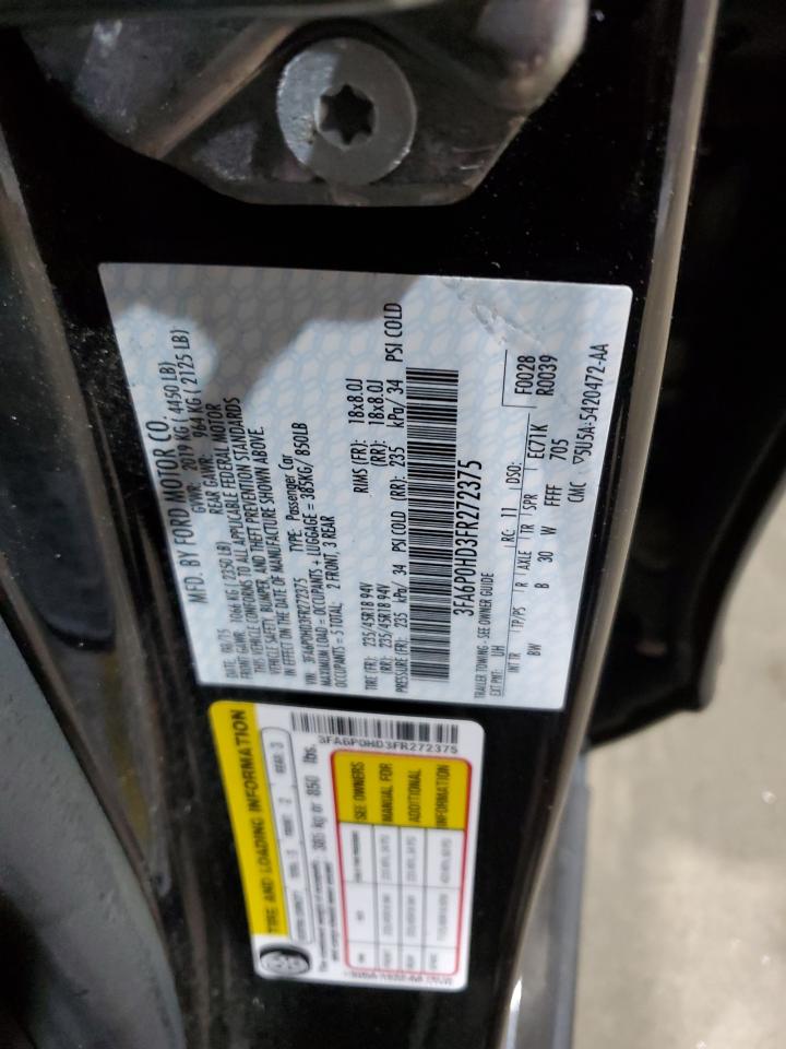 2015 Ford Fusion Se VIN: 3FA6P0HD3FR272375 Lot: 90980415