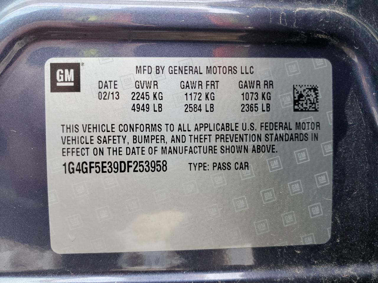 2013 Buick Lacrosse Premium VIN: 1G4GF5E39DF253958 Lot: 91385305