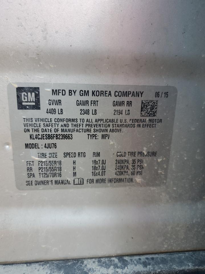 2015 Buick Encore VIN: KL4CJESB6FB239663 Lot: 93030935