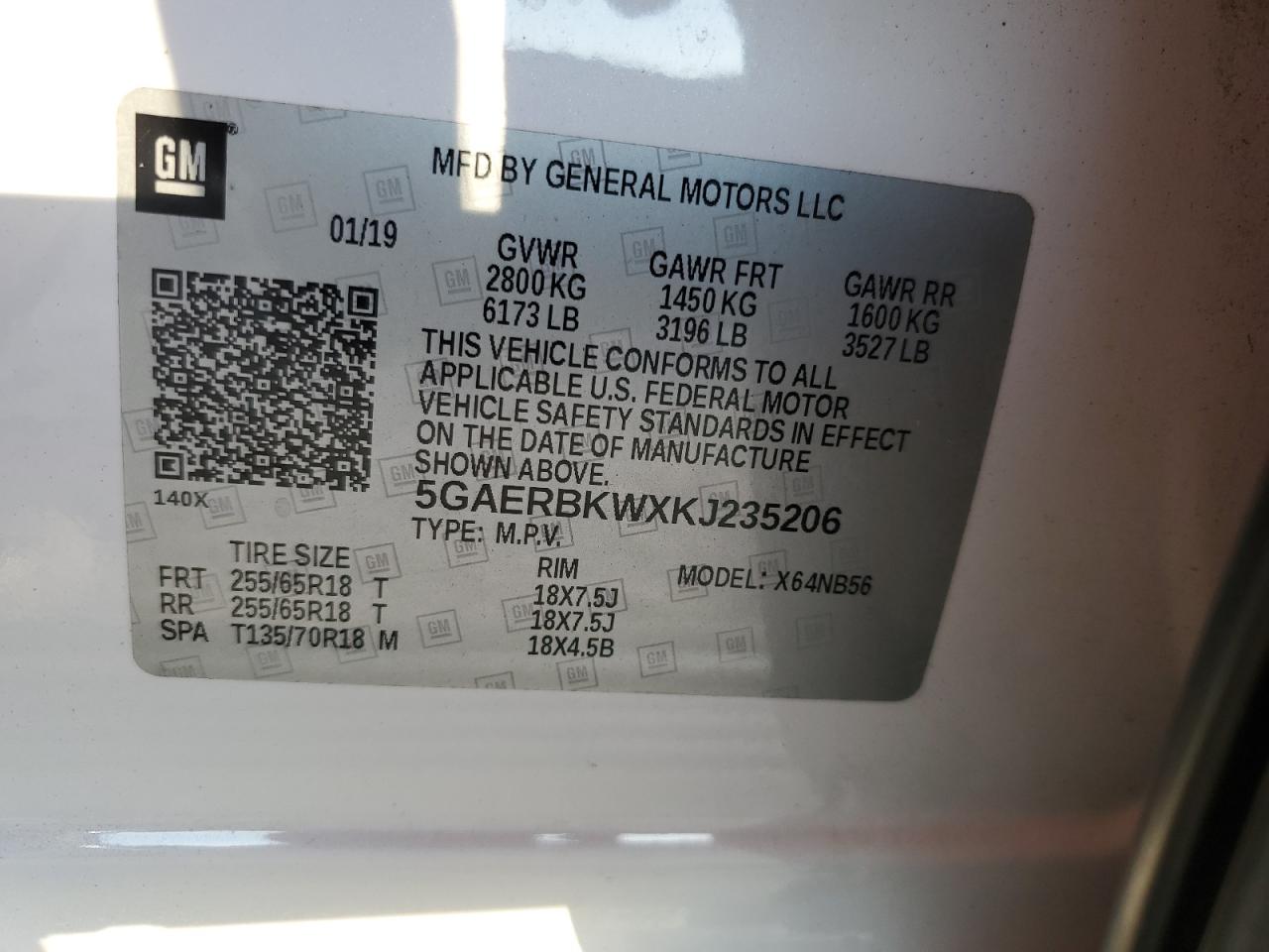 2019 Buick Enclave Essence VIN: 5GAERBKWXKJ235206 Lot: 93470155