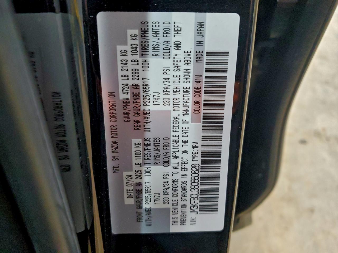 2025 Mazda Cx-5 Preferred VIN: JM3KFBCL3S0550828 Lot: 94265475