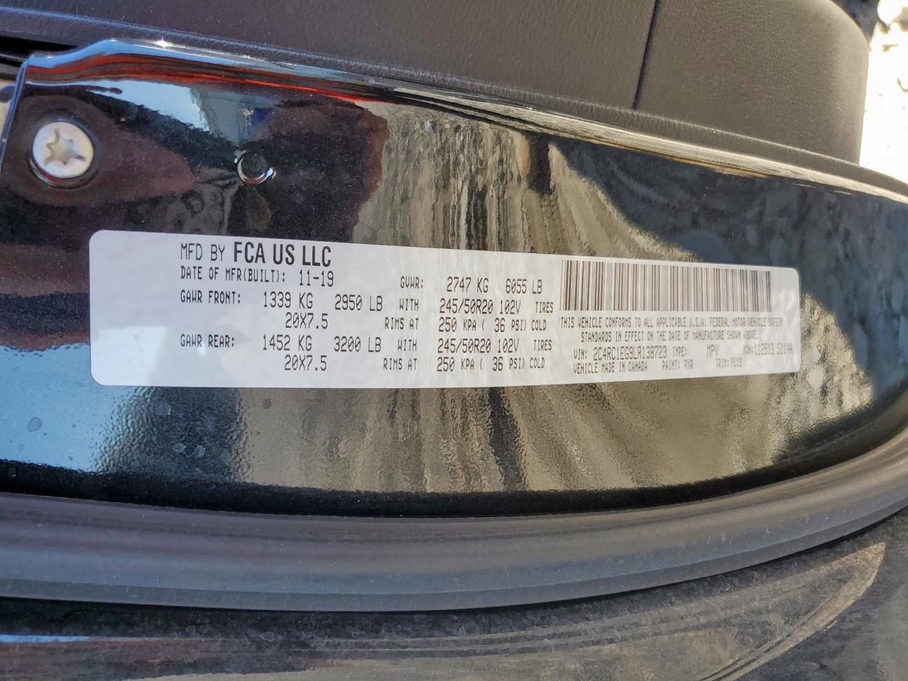 2020 Chrysler Pacifica Touring L Plus VIN: 2C4RC1EG9LR138723 Lot: 90744435