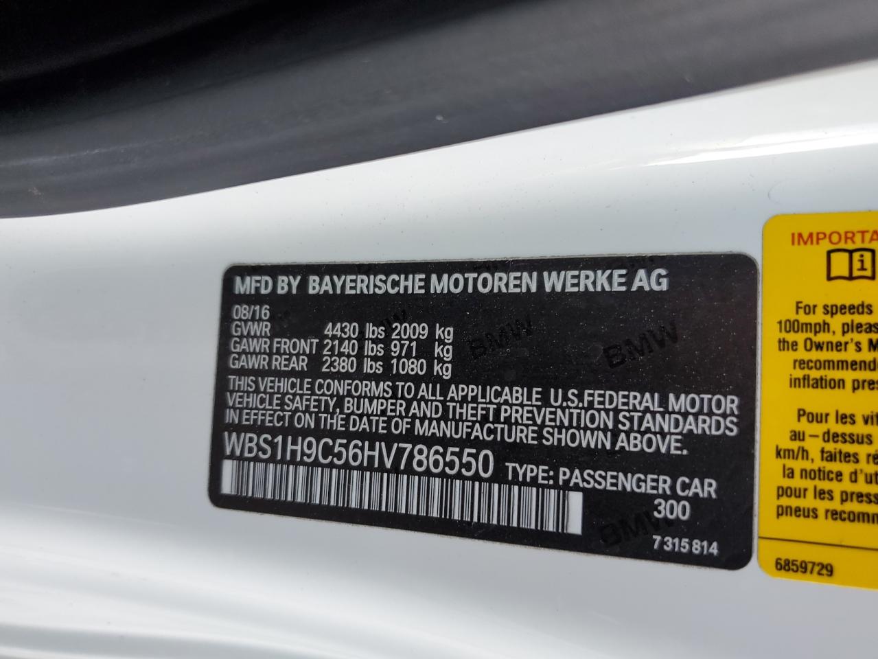 2017 BMW M2 VIN: WBS1H9C56HV786550 Lot: 91909305