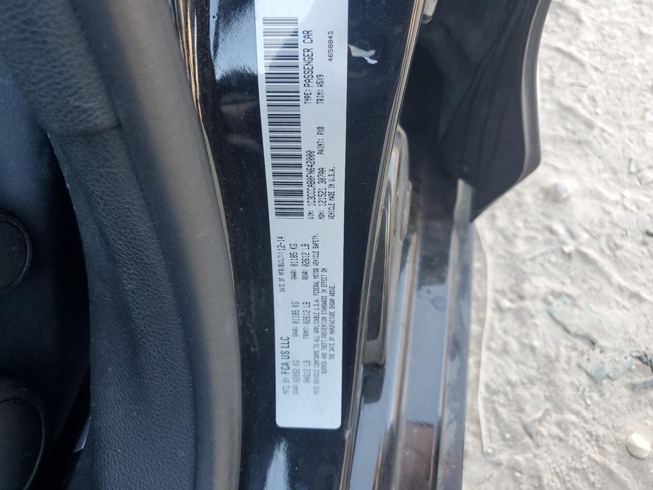 2015 Chrysler 200 Limited VIN: 1C3CCCAB0FN642000 Lot: 92669545