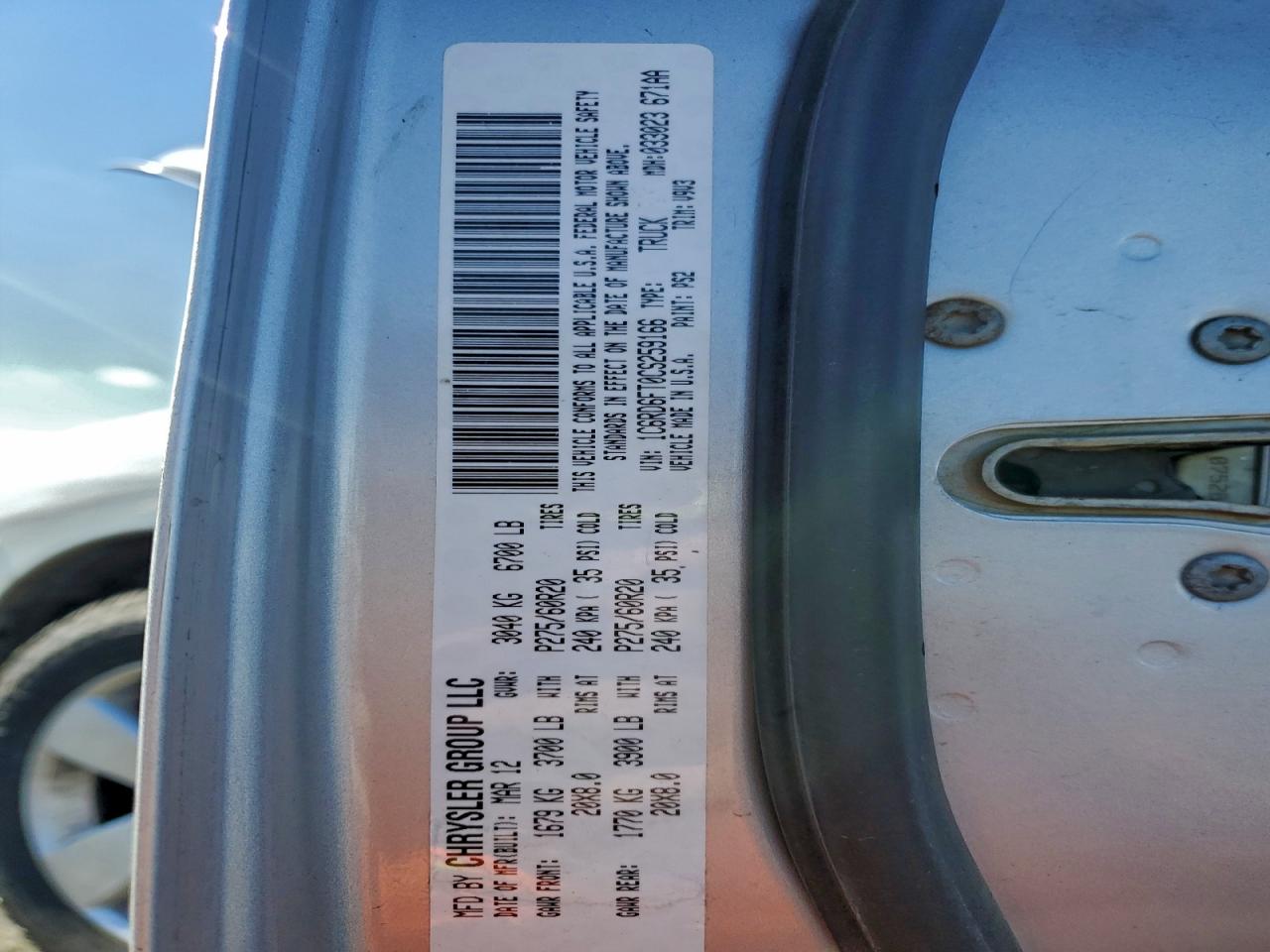 2012 Dodge Ram 1500 St VIN: 1C6RD6FT0CS259166 Lot: 92911305