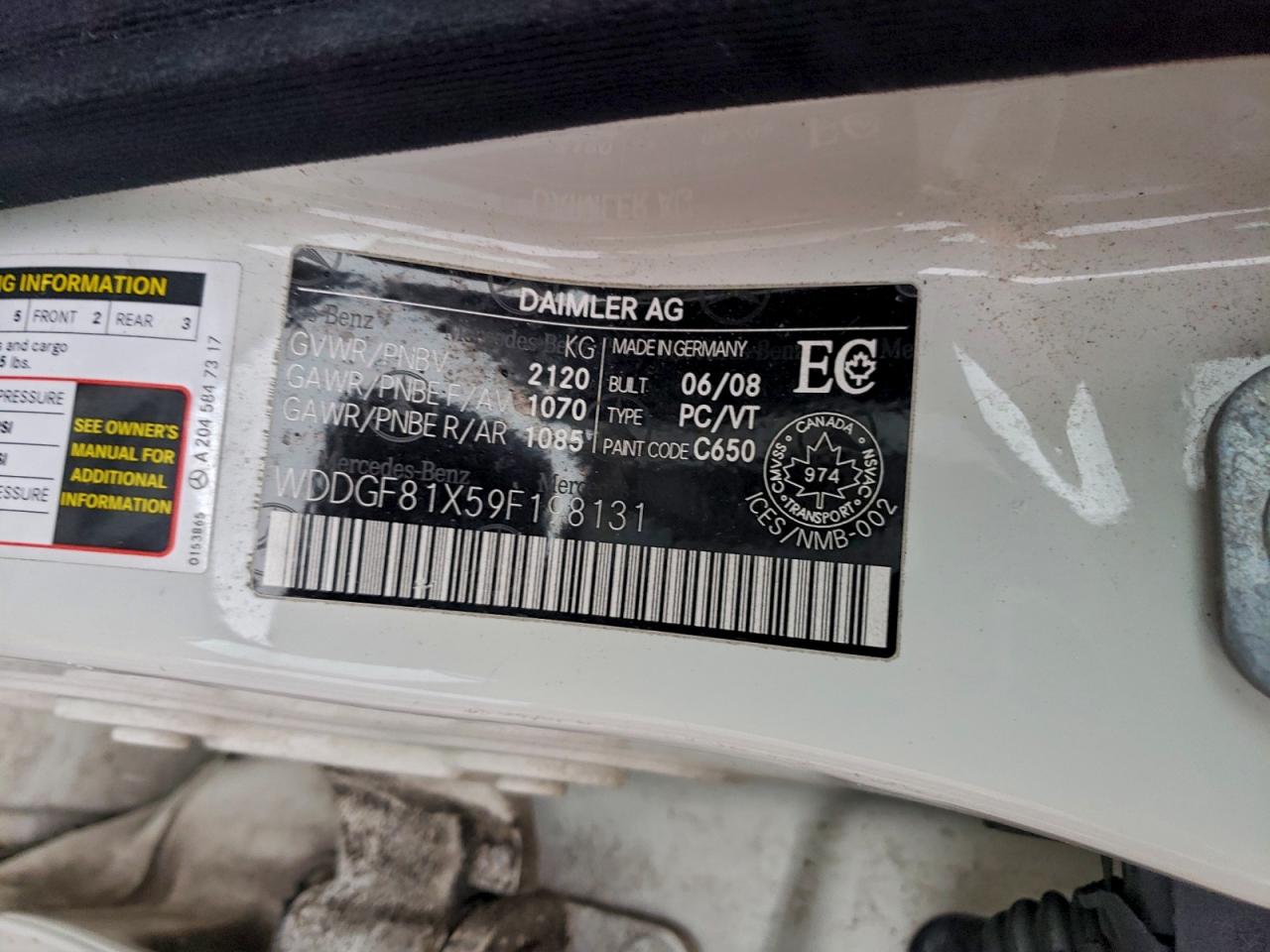 2009 Mercedes-Benz C 300 4Matic VIN: WDDGF81X59F198131 Lot: 94093225