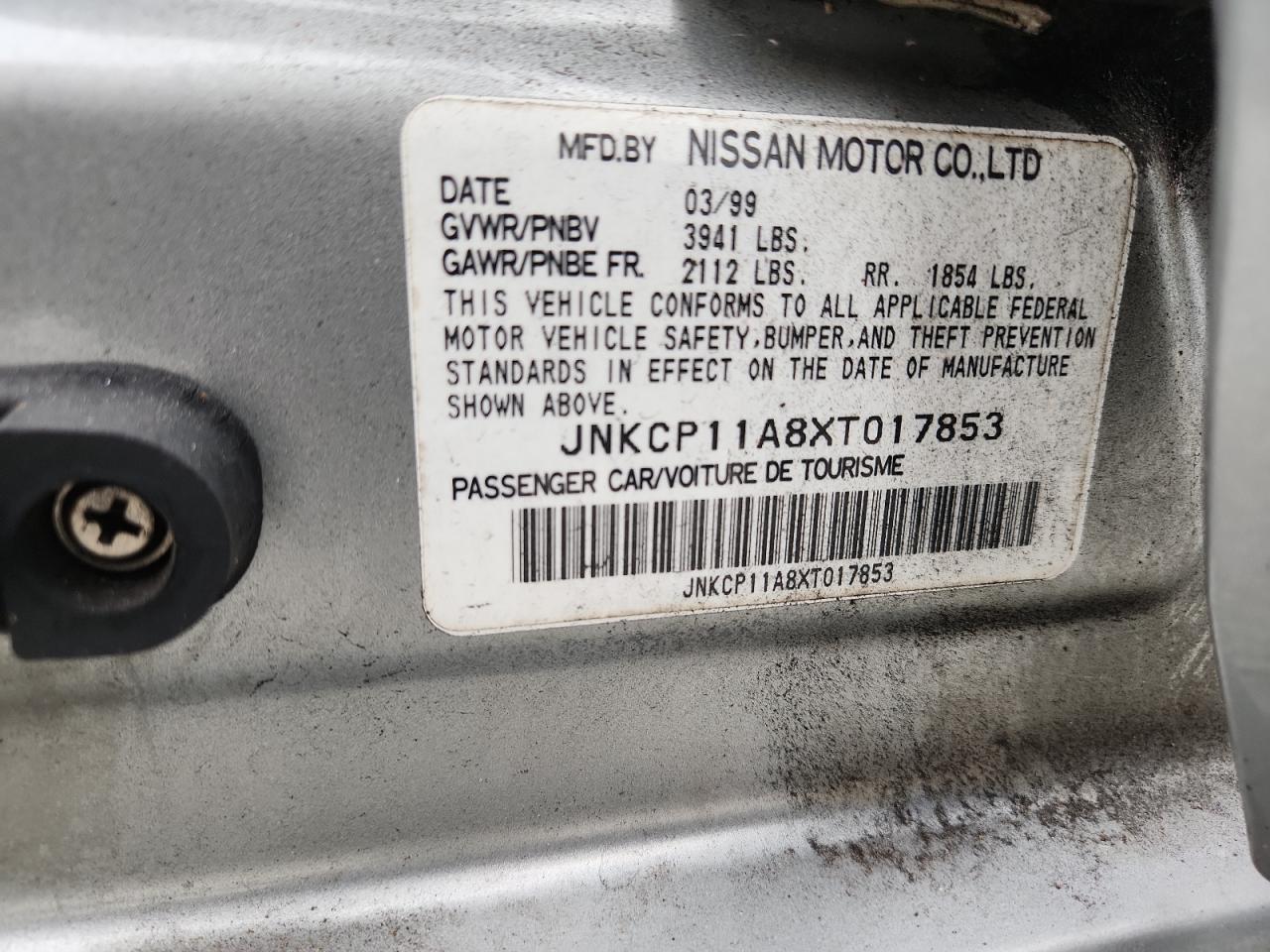 1999 Infiniti G20 VIN: JNKCP11A8XT017853 Lot: 92232275