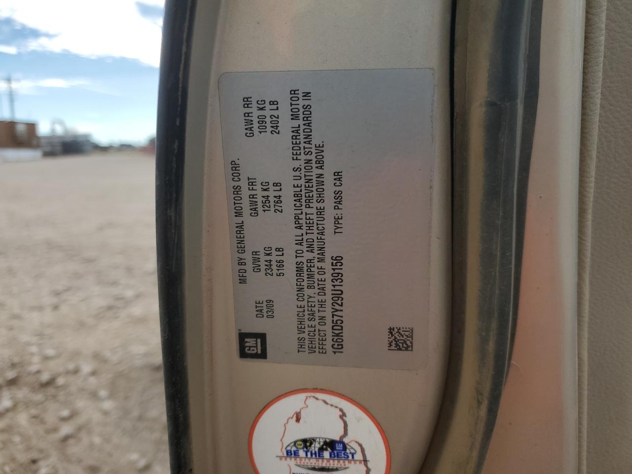 2009 Cadillac Dts VIN: 1G6KD57Y29U139156 Lot: 90307735