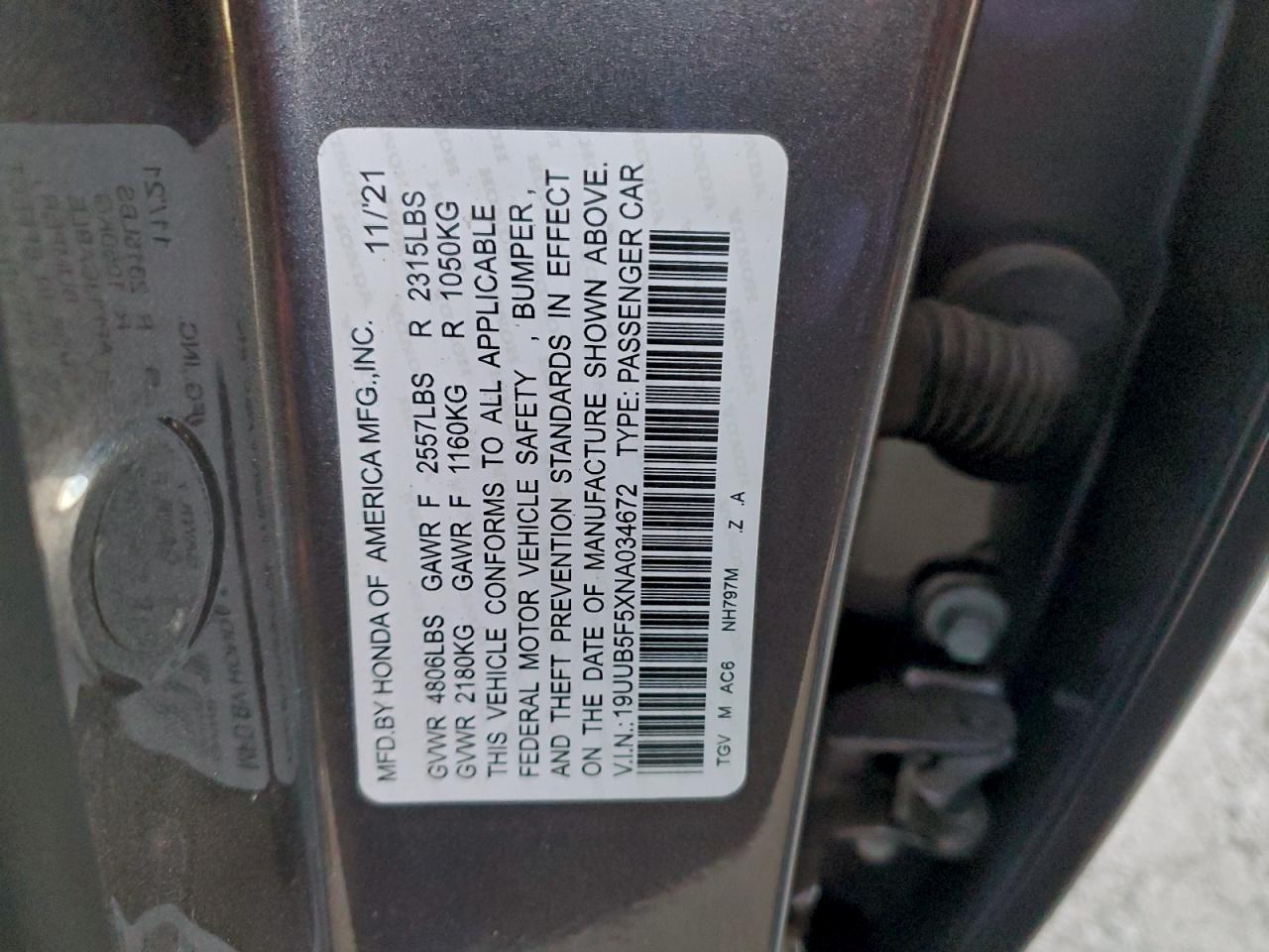 2021 Acura Tlx Tech A VIN: 19UUB5F50MA005132 Lot: 93229165