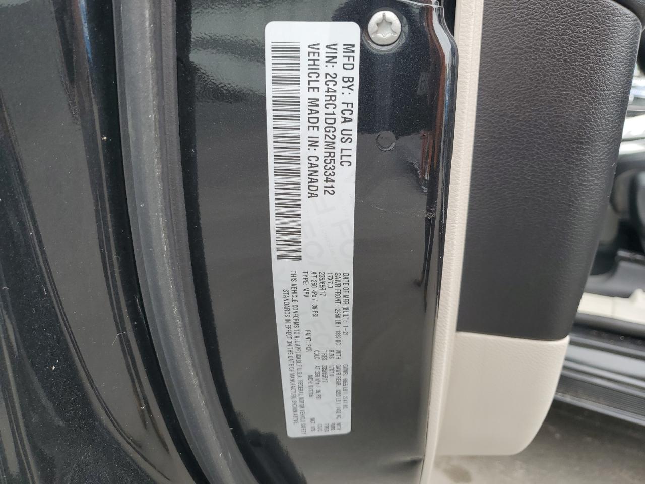 2021 Chrysler Voyager Lxi VIN: 2C4RC1DG2MR533412 Lot: 91730705