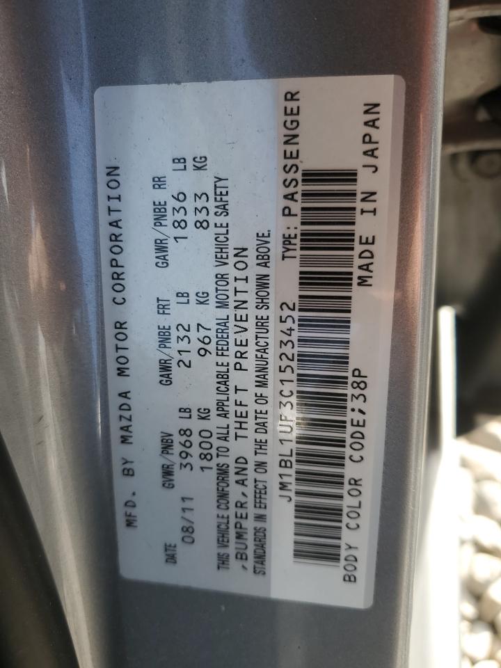 2012 Mazda 3 I VIN: JM1BL1UF3C1523452 Lot: 92439145
