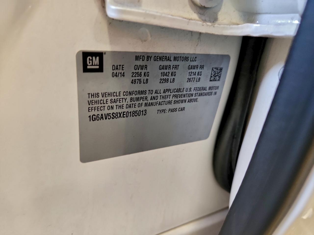 2014 Cadillac Cts Vsport Premium VIN: 1G6AV5S8XE0185013 Lot: 93505225