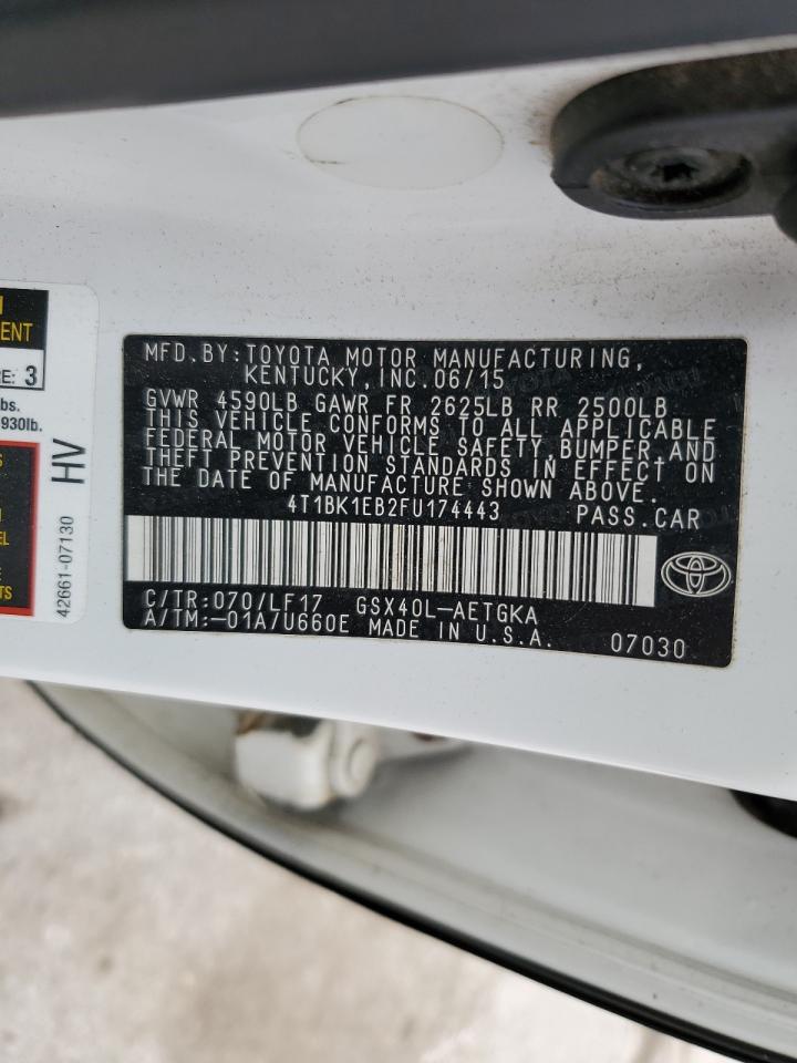 2015 Toyota Avalon Xle VIN: 4T1BK1EB2FU174443 Lot: 92679085