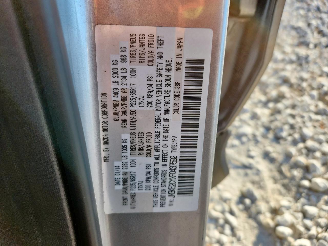 2015 Mazda Cx-5 Touring VIN: JM3KE2CYXF0437592 Lot: 91350555