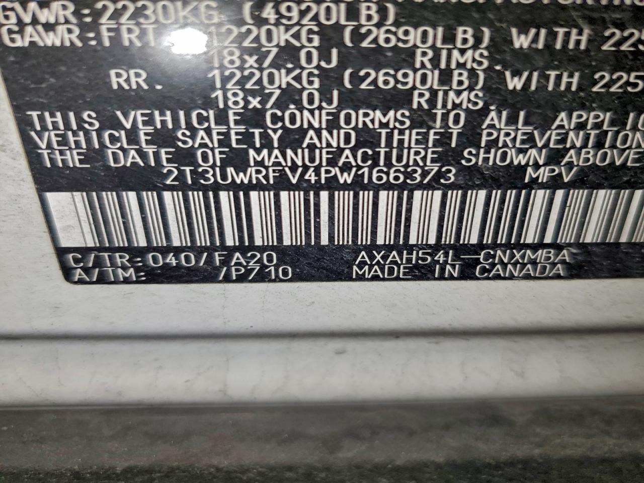 2023 Toyota Rav4 Woodland Edition VIN: 2T3UWRFV4PW166373 Lot: 95223205