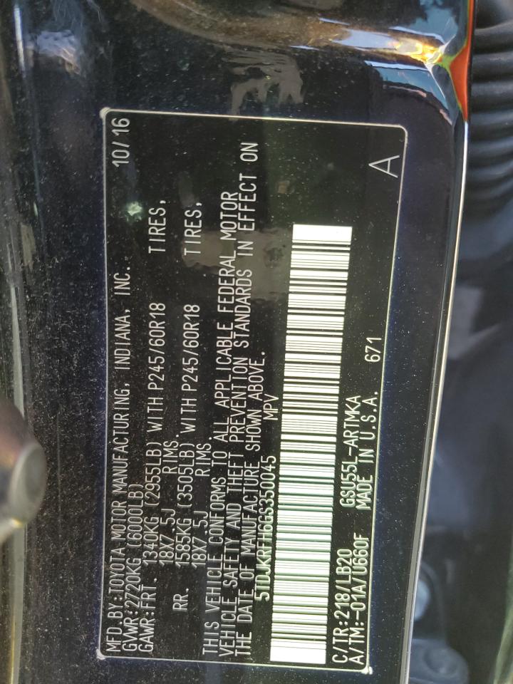 2016 Toyota Highlander Xle VIN: 5TDJKRFH6GS350045 Lot: 90997935