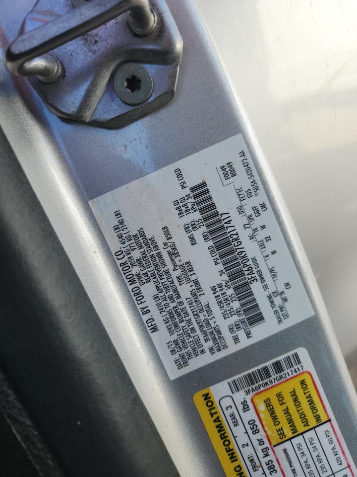 2016 Ford Fusion Titanium VIN: 3FA6P0K97GR217417 Lot: 91939235