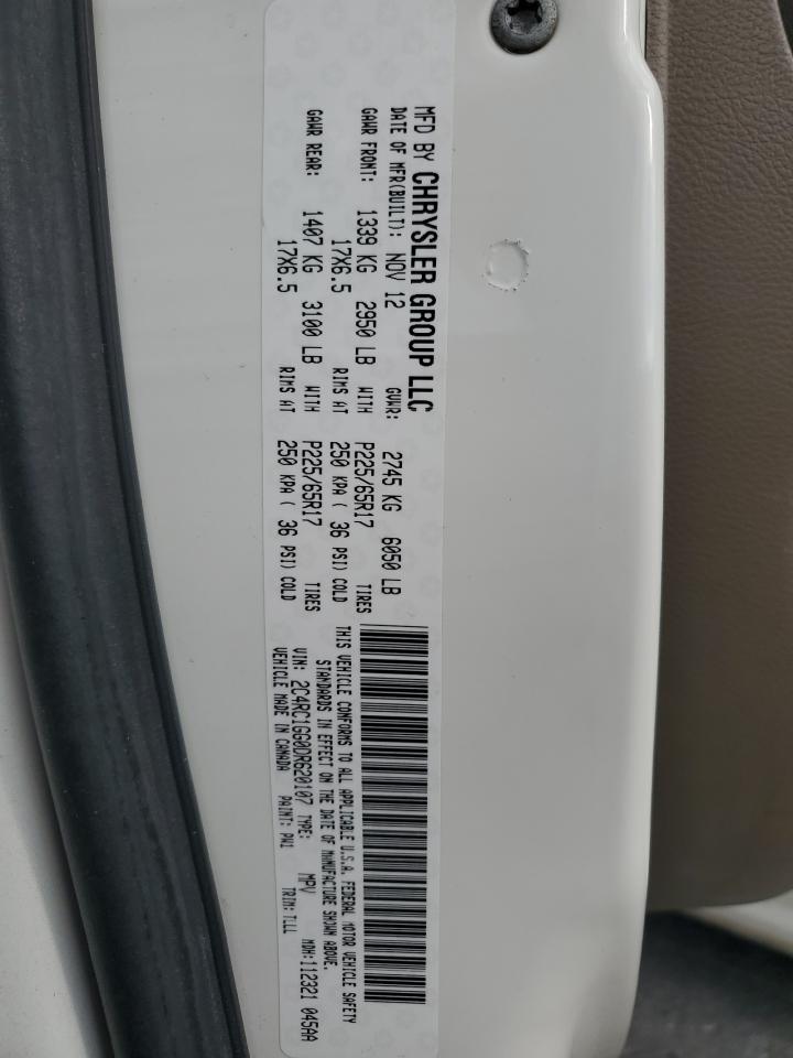 2013 Chrysler Town & Country Limited VIN: 2C4RC1GG0DR620107 Lot: 91627245