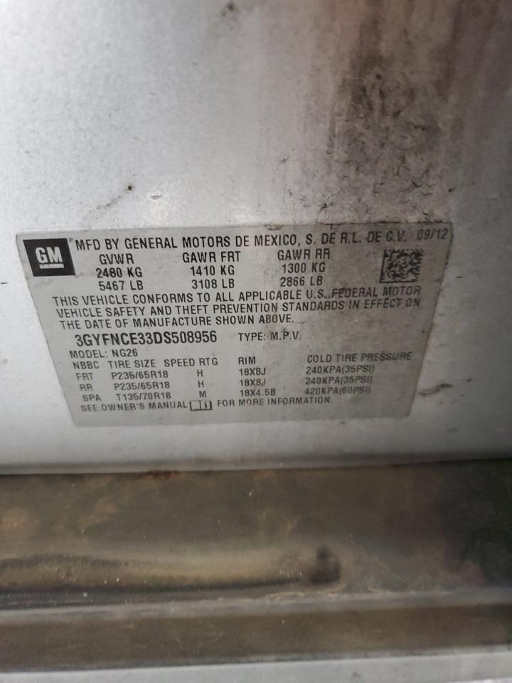 2013 Cadillac Srx Luxury Collection VIN: 3GYFNCE33DS508956 Lot: 92934565