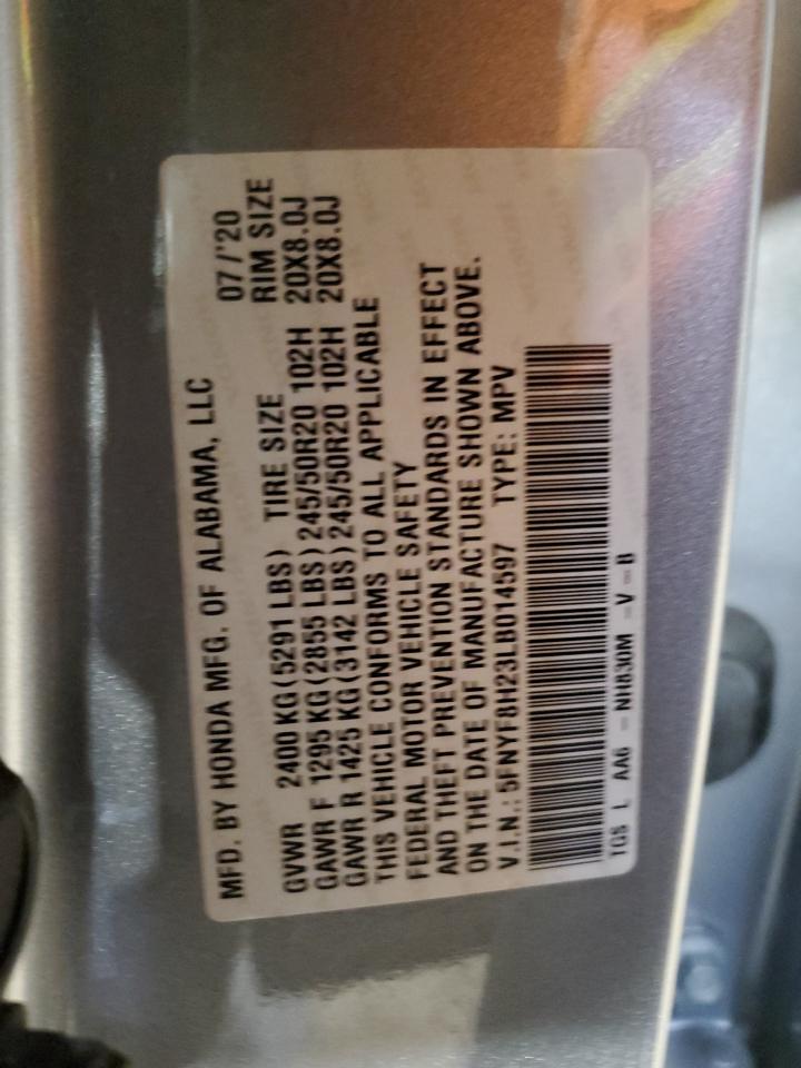 2020 Honda Passport Sport VIN: 5FNYF8H23LB014597 Lot: 91616505