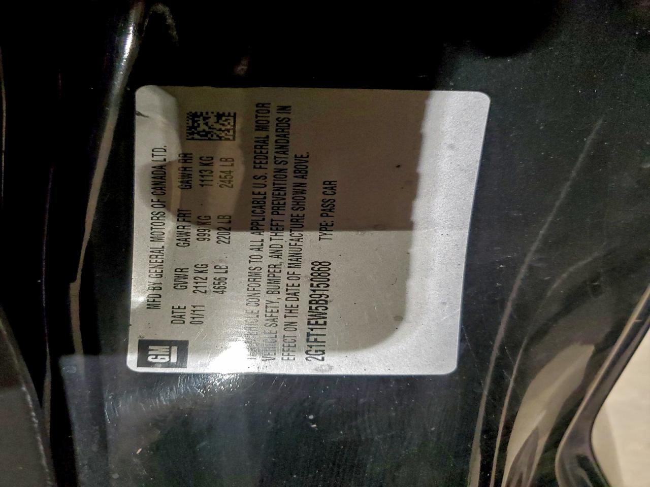 2011 Chevrolet Camaro 2Ss VIN: 2G1FT1EW5B9150868 Lot: 93750825