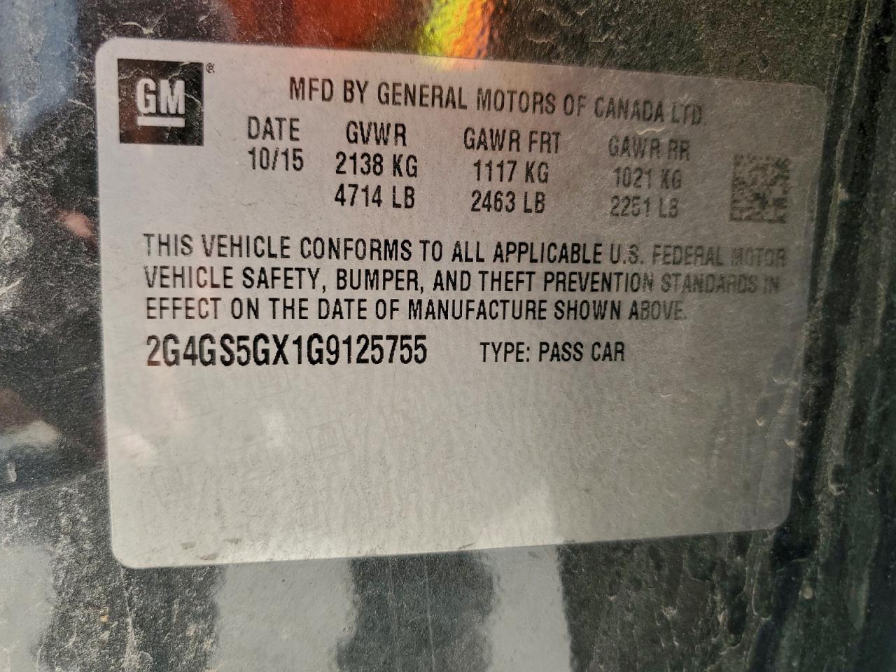 2016 Buick Regal Premium VIN: 2G4GS5GX1G9125755 Lot: 92301585