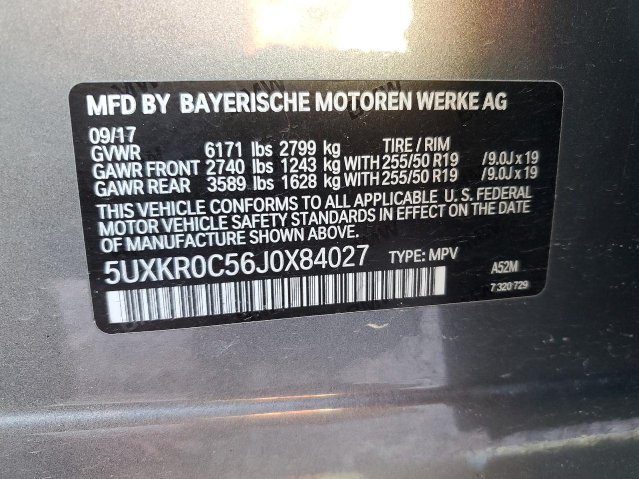 2018 BMW X5 xDrive35I VIN: 5UXKR0C56J0X84027 Lot: 92481435