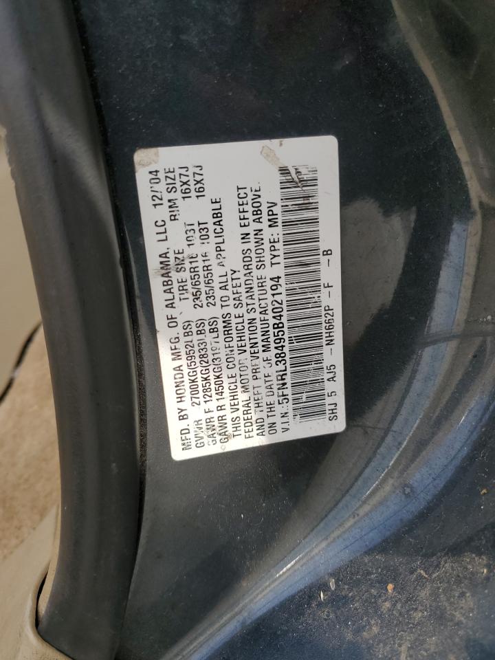 2005 Honda Odyssey Ex VIN: 5FNRL38495B402194 Lot: 93123525