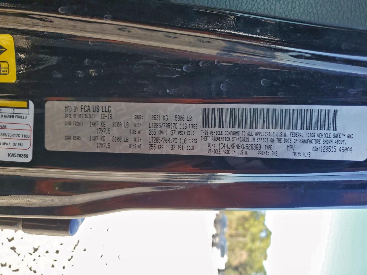 2019 Jeep Wrangler Unlimited Rubicon VIN: 1C4HJXFN8KW526369 Lot: 93993665