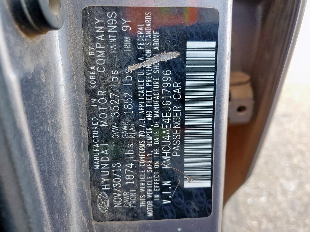 2014 Hyundai Accent Gls VIN: KMHCU4AE4EU617996 Lot: 93011305