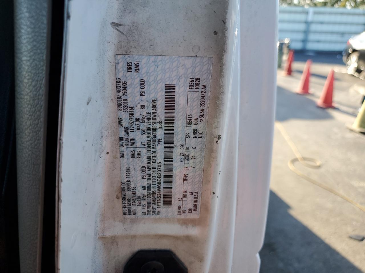 2008 Ford Econoline E250 Van VIN: 1FTNS24W68DB23705 Lot: 91285635