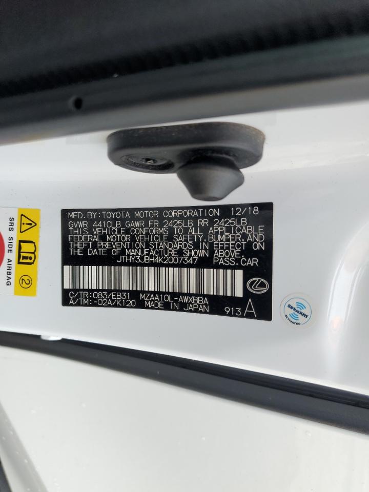 2019 Lexus Ux 200 VIN: JTHY3JBH4K2007347 Lot: 93129905