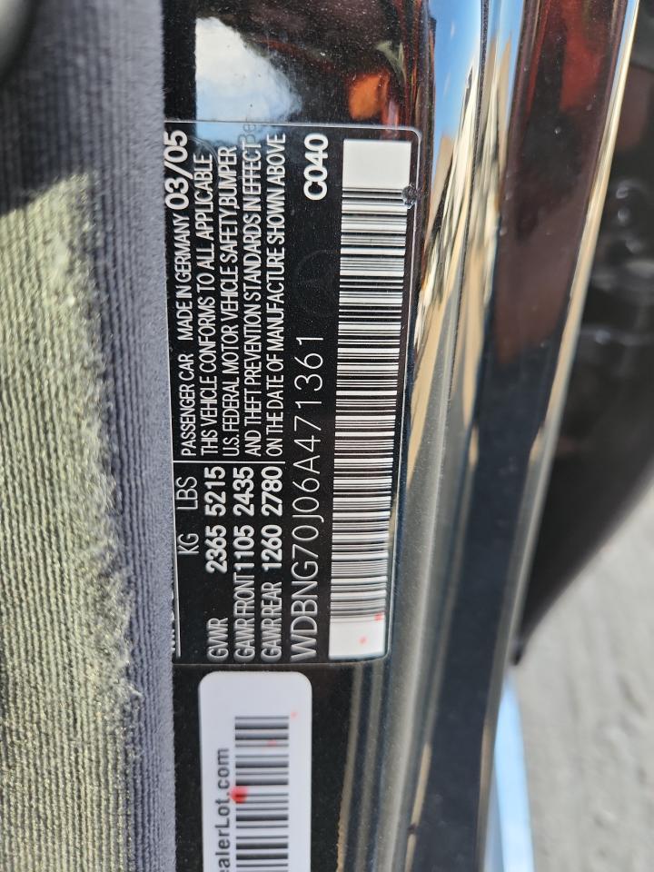 2006 Mercedes-Benz S 430 VIN: WDBNG70J06A471361 Lot: 92669245