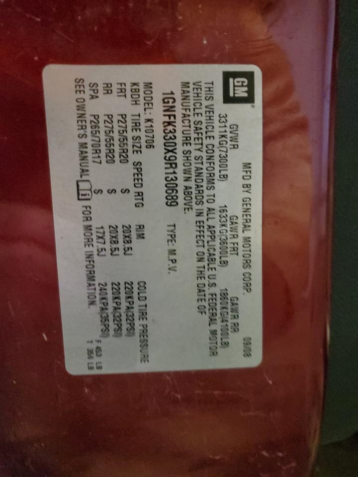 2009 Chevrolet Tahoe K1500 Ltz VIN: 1GNFK330X9R130689 Lot: 91879495