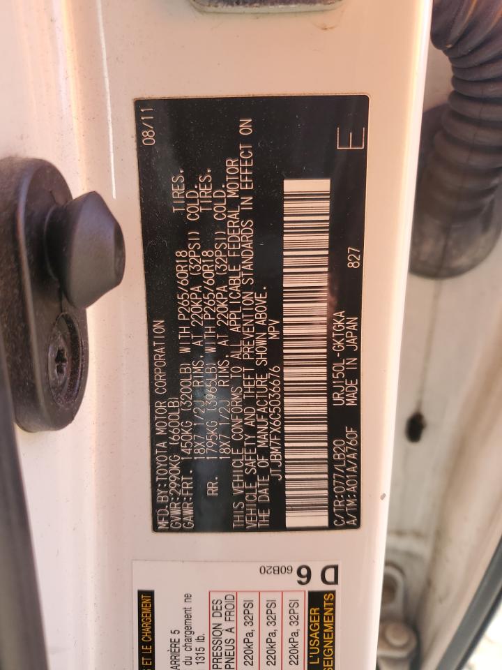 2012 Lexus Gx 460 VIN: JTJBM7FX6C5036676 Lot: 93430525