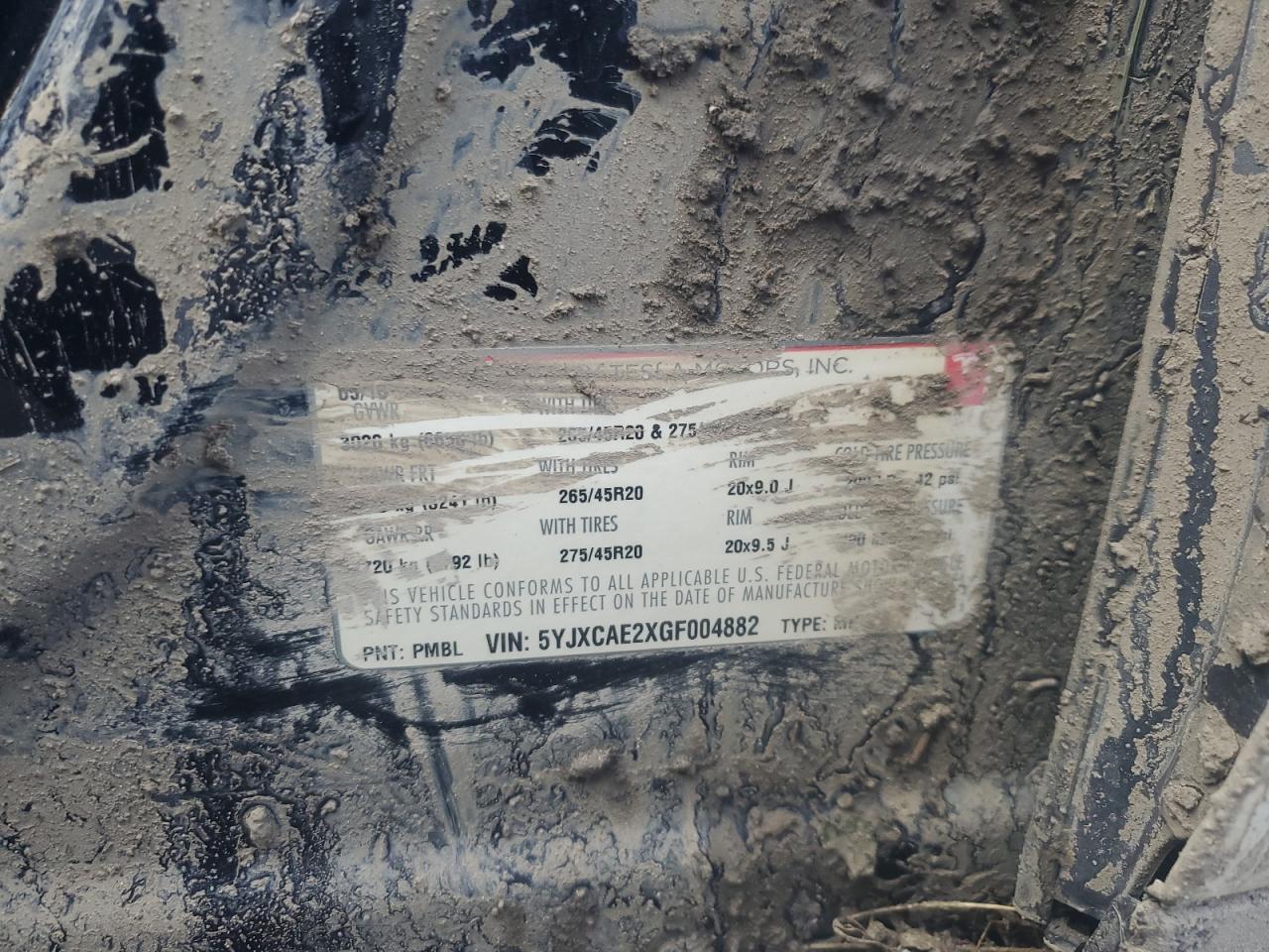 2016 Tesla Model X VIN: 5YJXCAE2XGF004882 Lot: 94055245