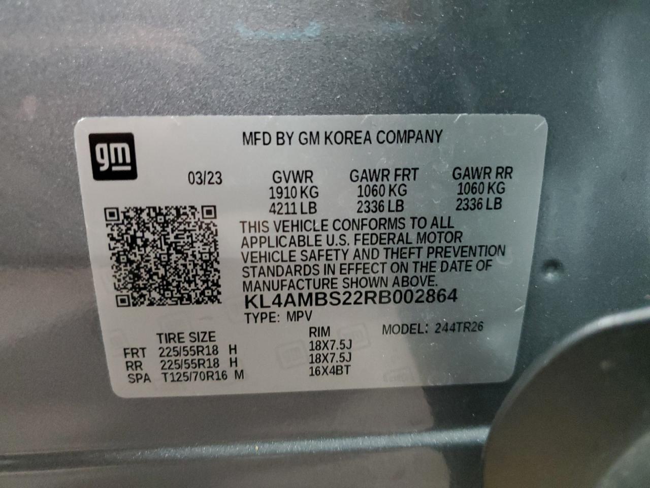 2024 Buick Encore Gx Preferred VIN: KL4AMBS22RB002864 Lot: 92637955