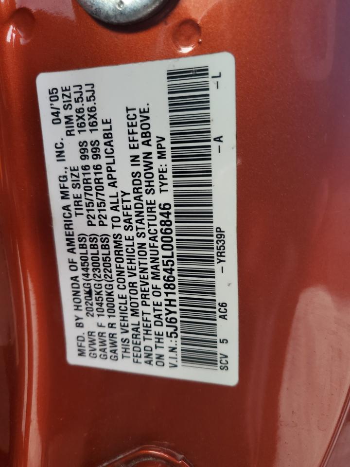 2005 Honda Element Ex VIN: 5J6YH18645L006846 Lot: 91185365